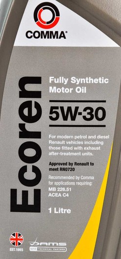 Моторное масло Comma Ecoren 5W-30 1 л на Toyota Paseo