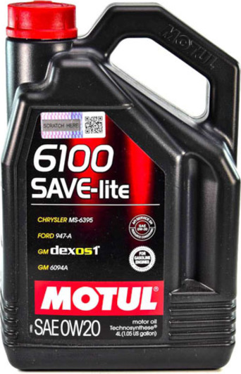 Моторное масло Motul 6100 Save-Lite 0W-20 4 л на Fiat Multipla