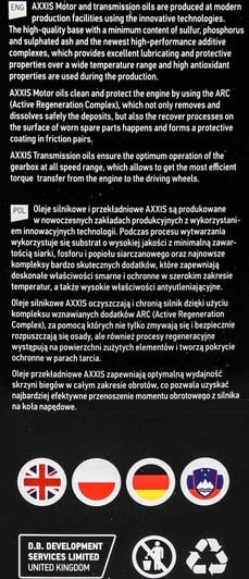 Моторна олива Axxis DZL Light 10W-40 4 л на Mercedes T2