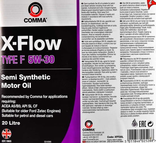 Моторное масло Comma X-Flow Type F 5W-30 20 л на Lexus RX