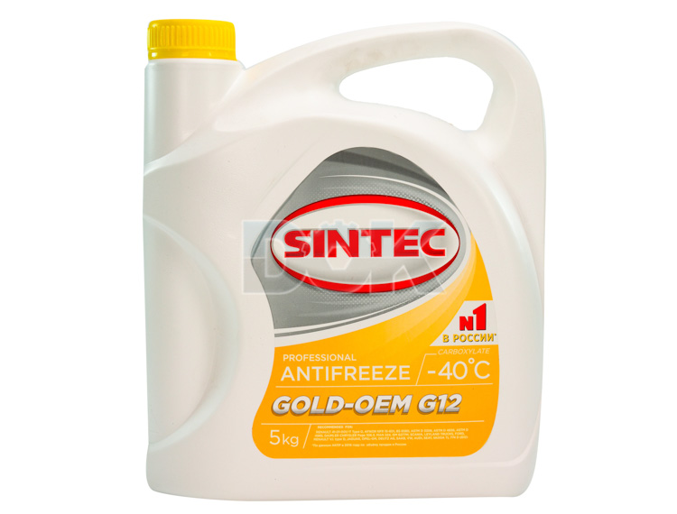 

Готовый антифриз Sintec Gold G12 желтый -40 °C 800526