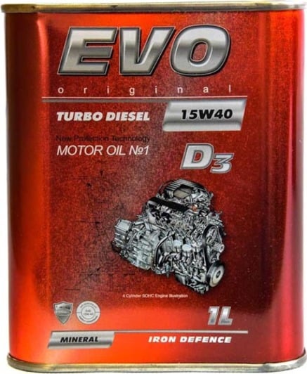 Моторное масло EVO D3 Turbo Diesel 15W-40 1 л на Fiat 500