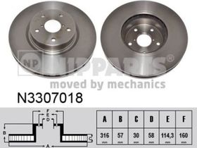 Тормозной диск Nipparts N3307018