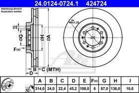 Гальмівний диск ATE 24.0124-0724.1