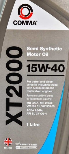 Моторна олива Comma XT2000 15W-40 1 л на Volvo S90