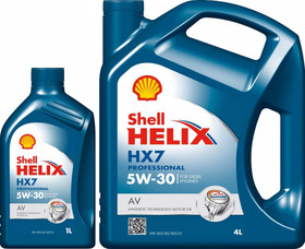 Моторна олива Shell Helix HX7 Professional AV 5W-30 напівсинтетична