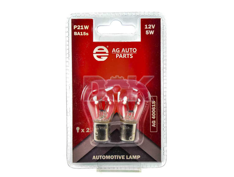 

Автолампа AG-Autoparts ag40058s P21W BA15s 21 W прозрачная