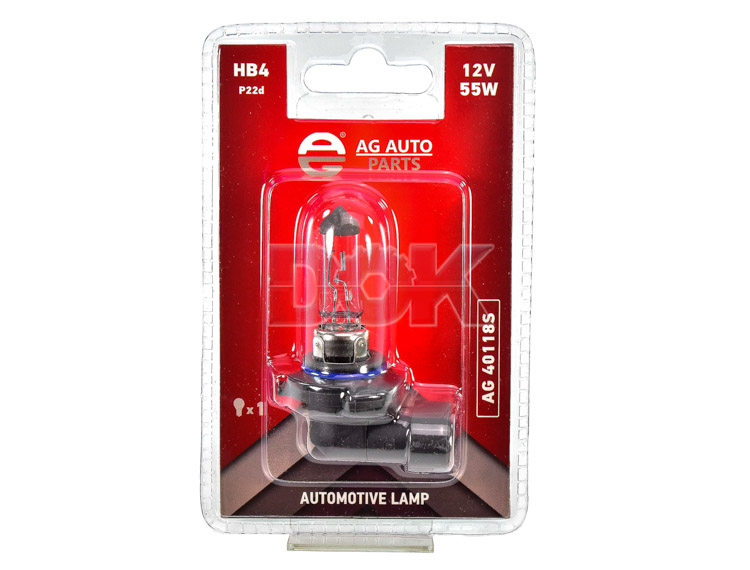 

Автолампа AG-Autoparts ag40118s Standard HB4 P22d 55 W прозрачная