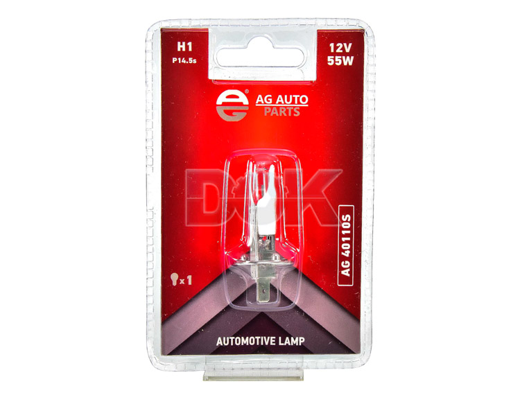 

Автолампа AG-Autoparts ag40110s Standard H1 P14,5s 55 W прозрачная