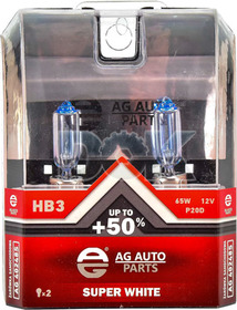 Автолампа AG-Autoparts HB3 P20d 65 W прозрачно-голубая ag40248s