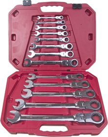 Набір ключів тріскачок комбінованих розрізних Alloid НК-8701-13 8-32 мм з шарніром 13 шт