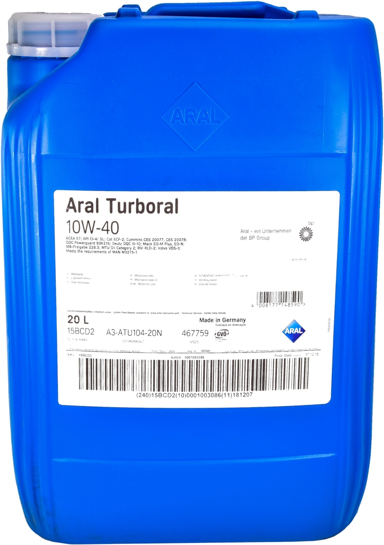 Моторное масло Aral Turboral 10W-40 20 л на Hyundai Terracan