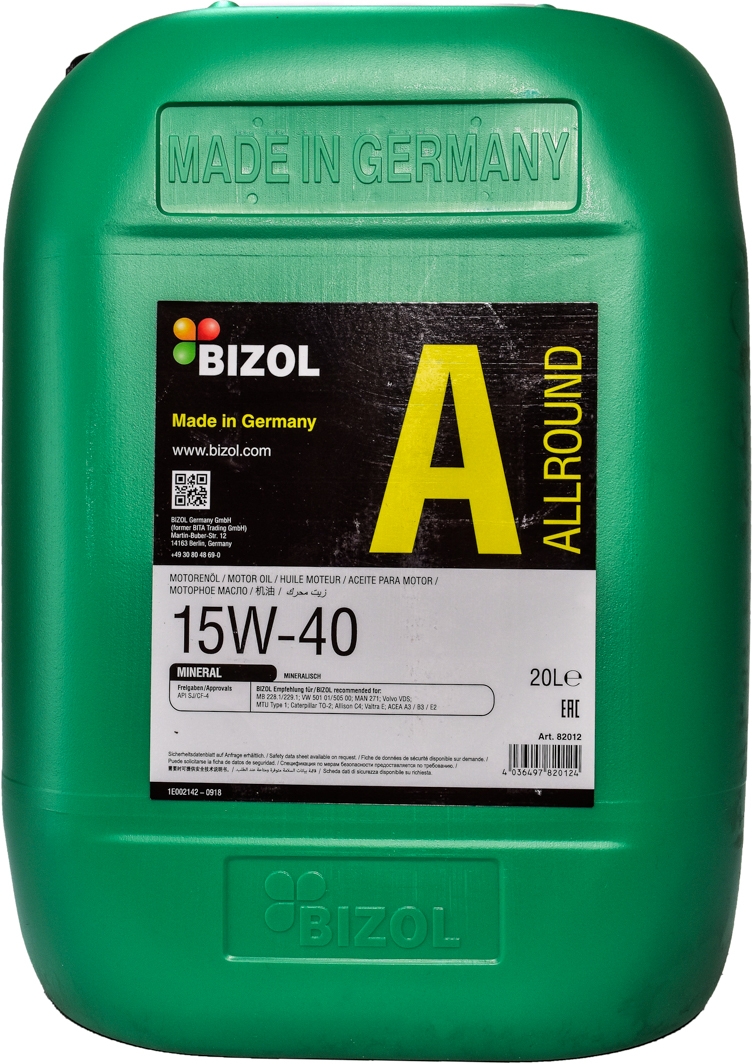 Моторное масло Bizol Allround 15W-40 20 л на Dodge Caravan