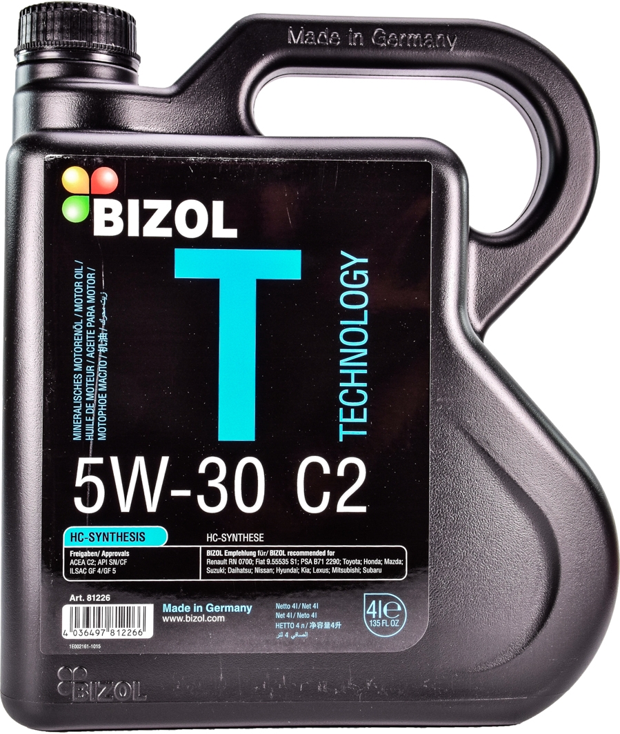 Моторна олива Bizol Technology C2 5W-30 4 л на Renault Sandero