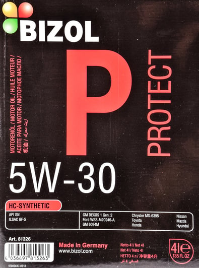 Моторное масло Bizol Protect 5W-30 4 л на Kia Carens