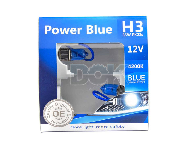 

Автолампа Brevia 12030PBS Power Blue H3 PK22s 55 W темно-голубой