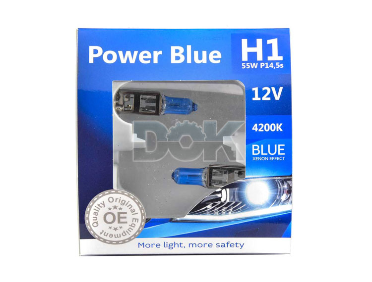 

Автолампа Brevia 12010PBS Power Blue H1 P14,5s 55 W темно-голубая