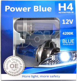 Автолампа Brevia Power Blue H4 P43t 55 W 60 W темно-голубая 12040PBS