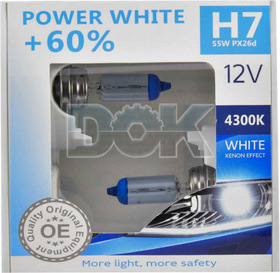 Автолампа Brevia Power White +60% H7 PX26d 55 W прозрачно-голубая 12070PWS