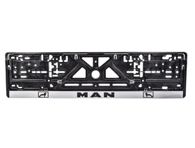 Рамка номерного знака Carlife NH66 колір чорний на MAN
