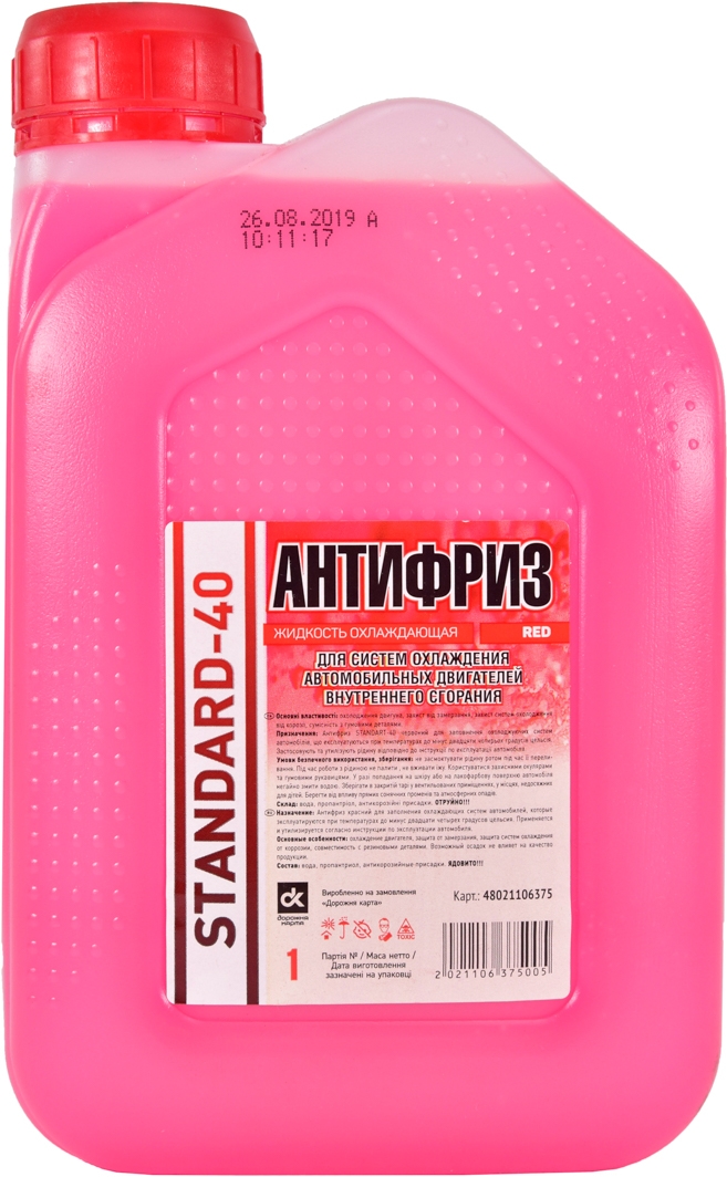 

Антифриз Дорожная Карта Standard -40 красный 48021106377