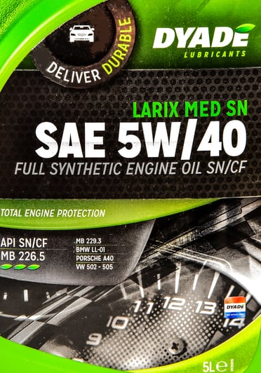 Моторна олива DYADE Larix MED SN 5W-40 5 л на Volvo XC90