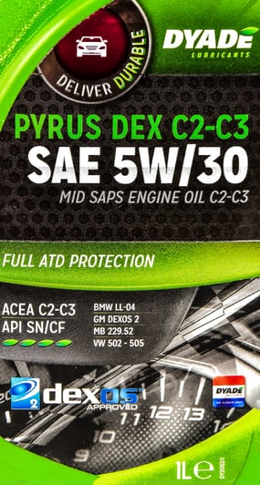 Моторна олива DYADE Pyrus DEX C2-C3 5W-30 1 л на Peugeot J5