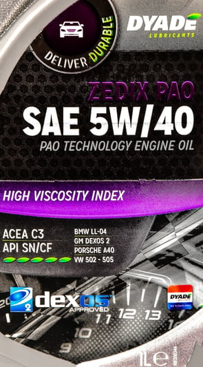 Моторное масло DYADE Zedix PAO 5W-40 1 л на Peugeot 405