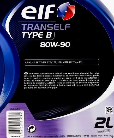 Elf Tranself Type B GL-5 80W-90 (2 л) трансмісійна олива 2 л