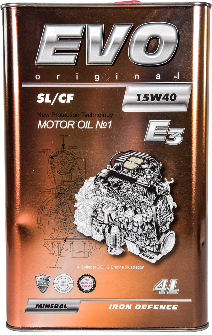 Моторное масло EVO E3 15W-40 для Hyundai i20 4 л на Hyundai i20