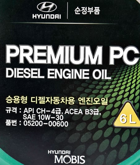 Моторна олива Hyundai Premium PC Diesel 10W-30 6 л на Daewoo Tico