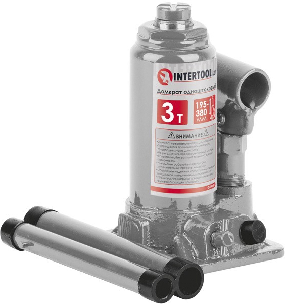 

Домкрат Intertool вертикальный (бутылочный) гидравлический 3 т GT0052