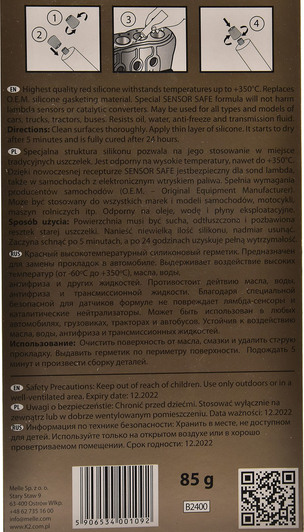 K2 Silicone High-Temp красный формирователь прокладок, 85 мл (b2400) 85 г