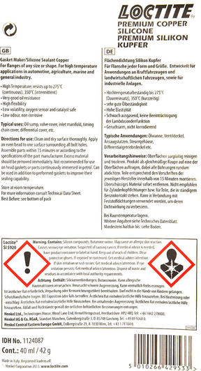 Loctite 5920 красный формирователь прокладок