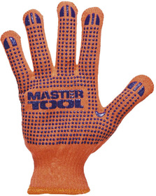 Рукавички робочі MasterTool хб з покриттям ПВХ помаранчеві