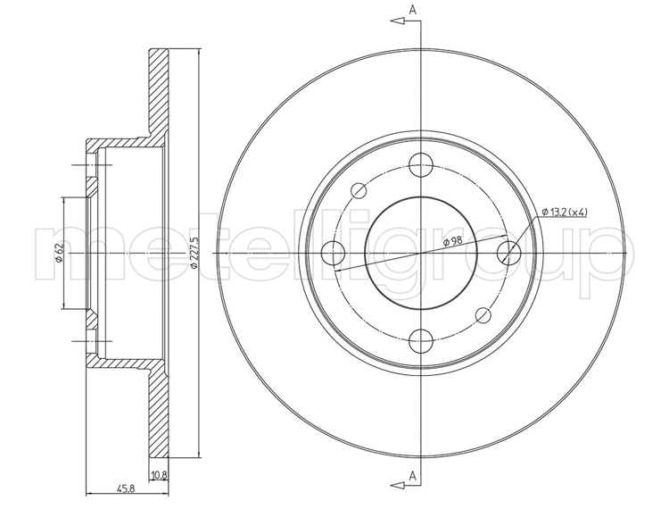 

Metelli 230014 Тормозной диск