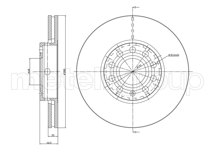 

Metelli 230262C Тормозной диск