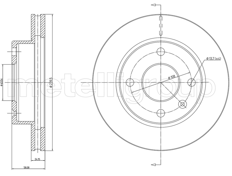 

Metelli 230073 Тормозной диск