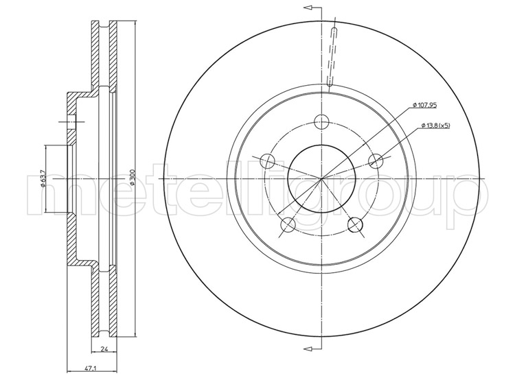 

Metelli 230684C Тормозной диск
