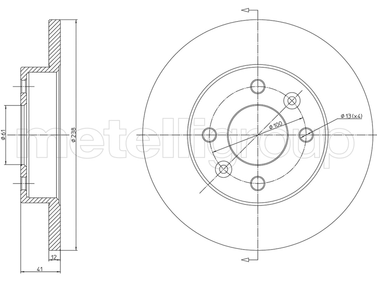 

Metelli 230082 Тормозной диск