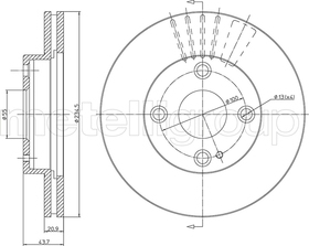 Тормозной диск Metelli 23-0668C