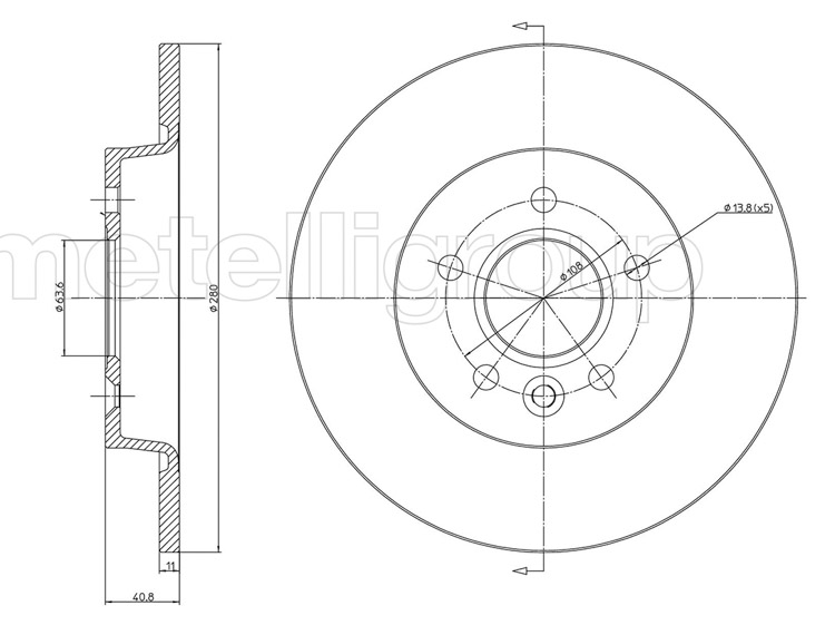 

Metelli 230686C Тормозной диск