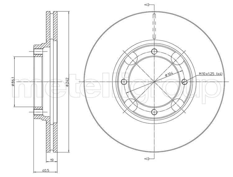 

Metelli 230393 Тормозной диск