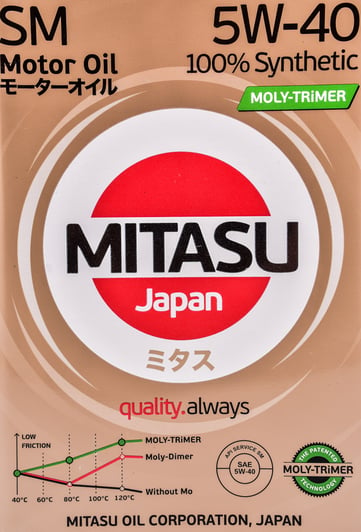 Моторное масло Mitasu Motor Oil SM 5W-40 4 л на Toyota Camry