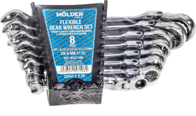 Набір ключів тріскачок комбінованих Molder MT57108 8-19 мм з шарніром 8 шт