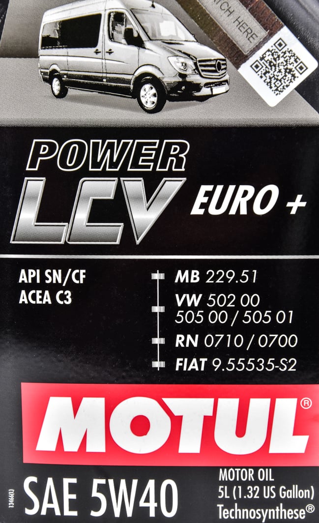 Моторна олива Motul Power LCV Euro+ 5W-40 5 л на Fiat Idea