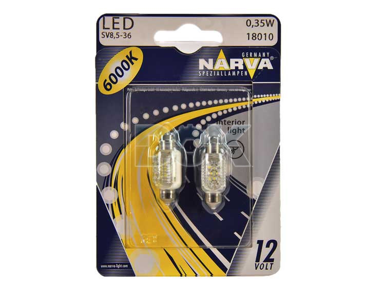 

Автолампы Narva 18010 C5W SV8,5 0,36 W прозрачный