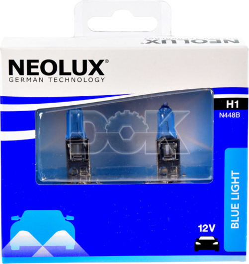 Автолампа Neolux® Blue Light H1 P14,5s 55 W прозоро-блакитна n448bscb
