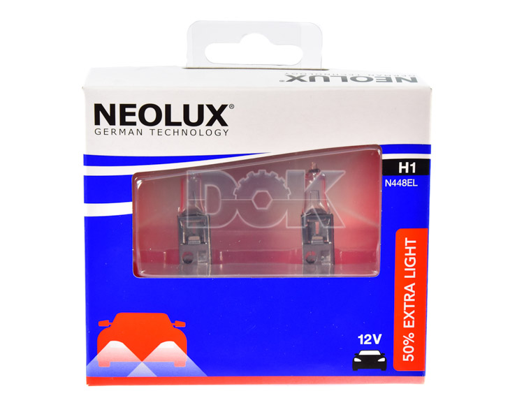 

Автолампы Neolux n448elscb 50 % Extra Light H1 P14,5s 55 W белый