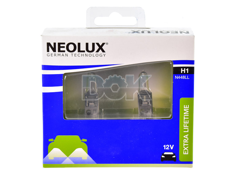 

Автолампа Neolux n448llscb Extra Lifetime H1 P14,5s 55 W белая